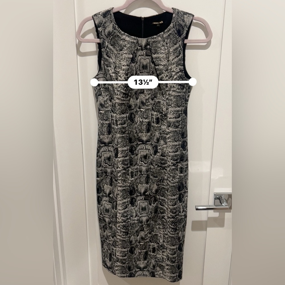 $498 KOBI HALPERIN Sz2 BEATRICE PYTHON-PRINT SLEEVELESS SHEATH DRESS - Picture 9 of 11